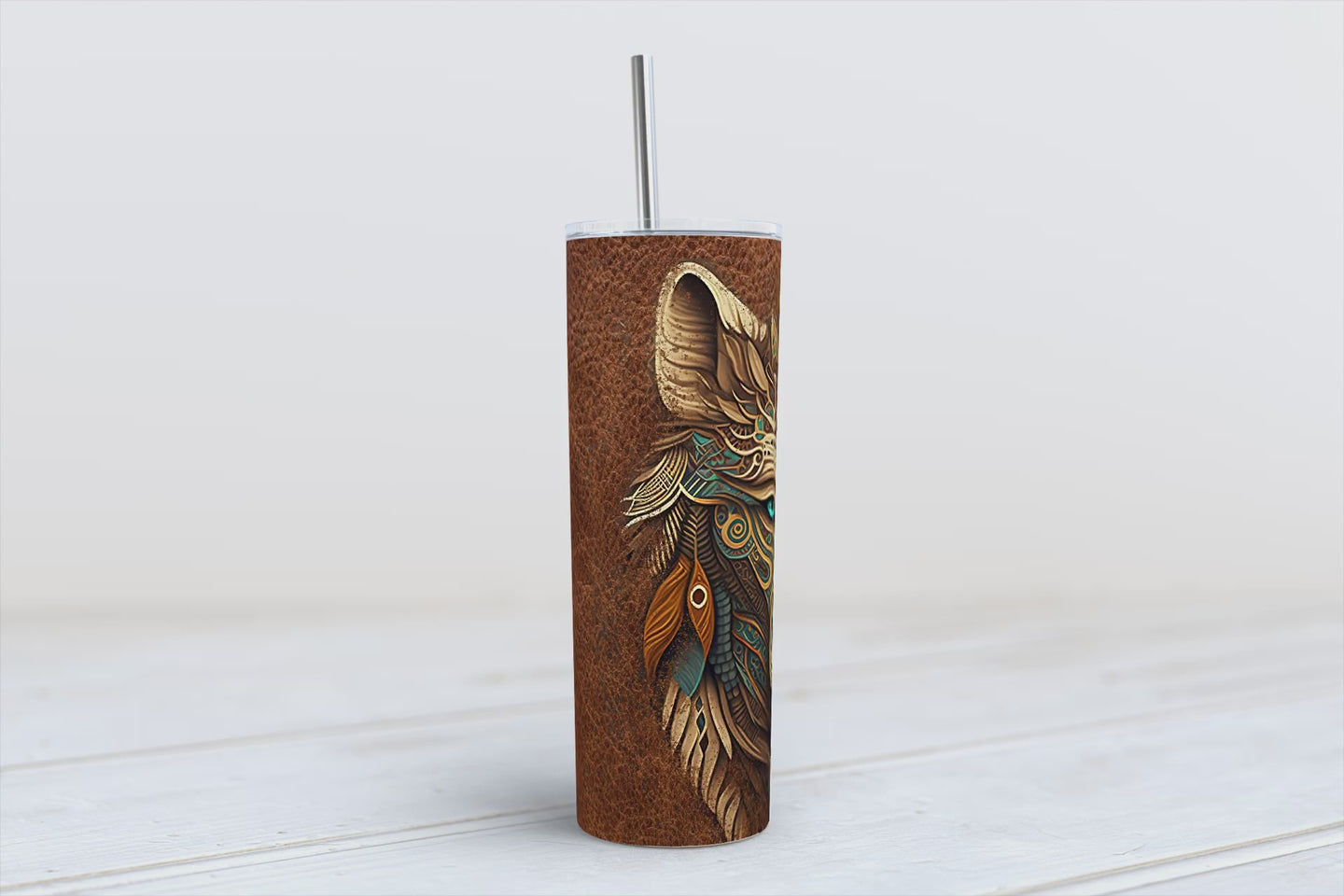 Skinny Tumbler Boho, AI and Steampunk